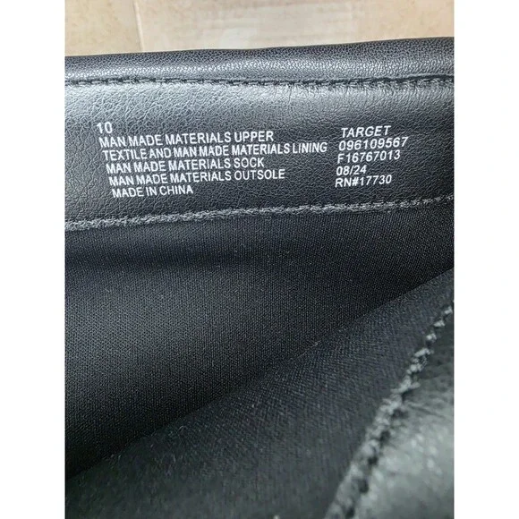 A New Day Mickey Boots Women Sz 10 Pointed Toe Ankle Moto Kitten Heels Black NWT - Picture 9 of 10